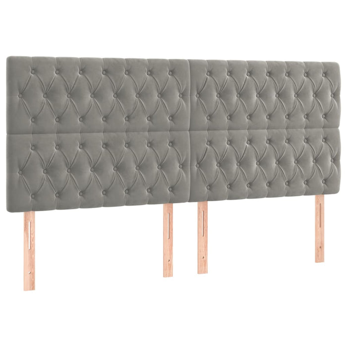 Tăblie de pat gri deschis 180x7x118/128 cm catifea WALTI