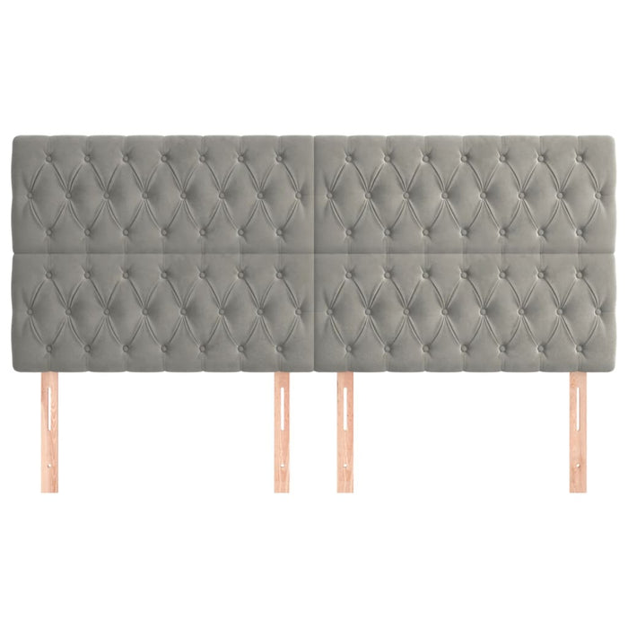 Tăblie de pat gri deschis 180x7x118/128 cm catifea WALTI