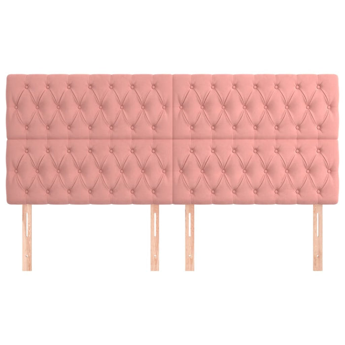 Tăblie de pat roz 180x7x118/128 cm catifea WALTI
