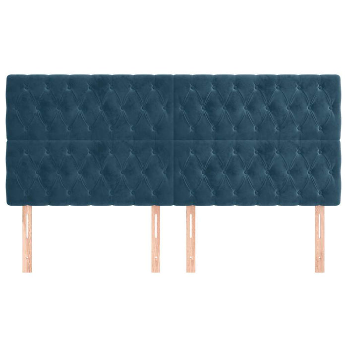 Tăblie de pat albastru închis 200x7x118/128 cm catifea WALTI