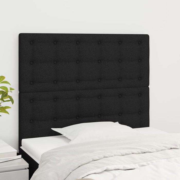 Tăblie de pat neagră 80x5x118/128 cm, material textil WALTI
