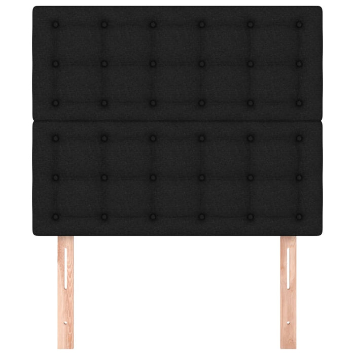 Tăblie de pat neagră 90x5x118/128 cm, material textil WALTI