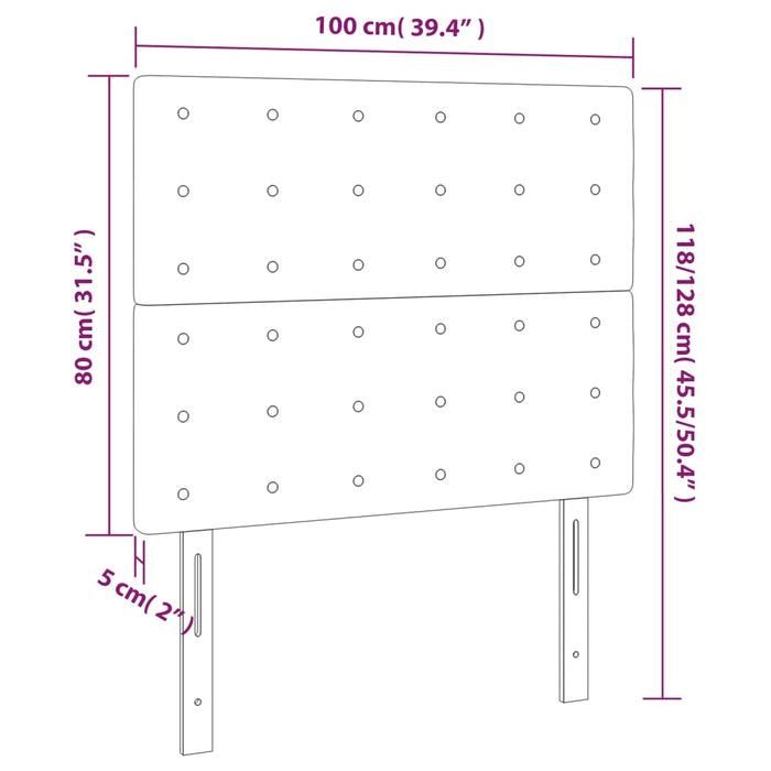 Tăblii de pat, 2 buc, gri deschis, 100x5x78/88 cm, textil - WALTI WALTI