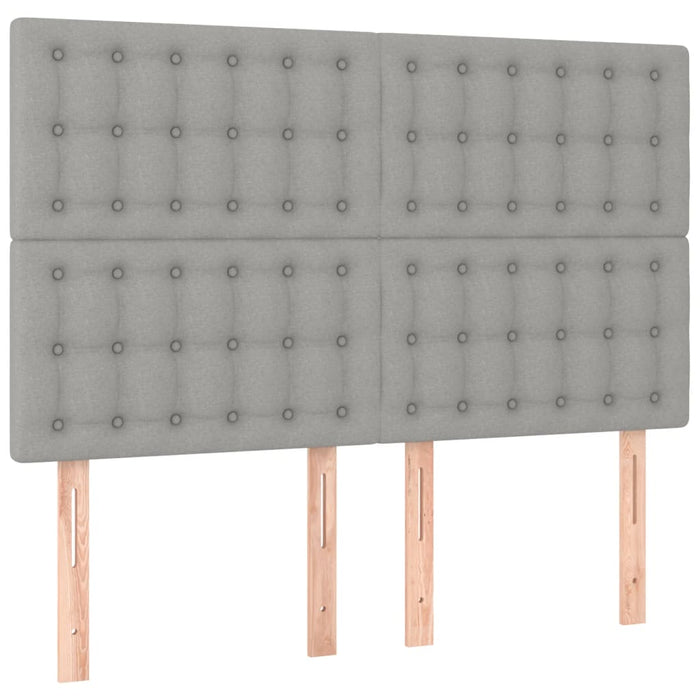 Tăblie de pat gri deschis 144x5x118/128 cm, material textil WALTI