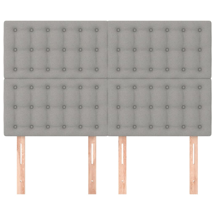 Tăblie de pat gri deschis 144x5x118/128 cm, material textil WALTI