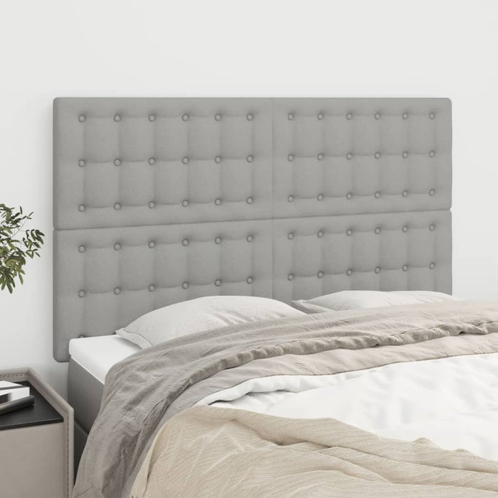 Tăblie de pat gri deschis 144x5x118/128 cm, material textil WALTI
