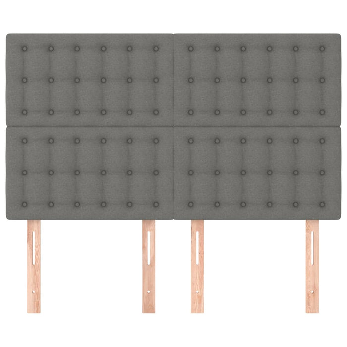 Tăblie de pat gri închis 144x5x118/128 cm, material textil WALTI