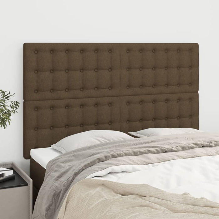 Tăblie de pat maro închis 144x5x118/128 cm, material textil WALTI