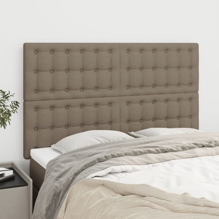 Tăblie de pat gri taupe 144x5x118/128 cm, material textil WALTI