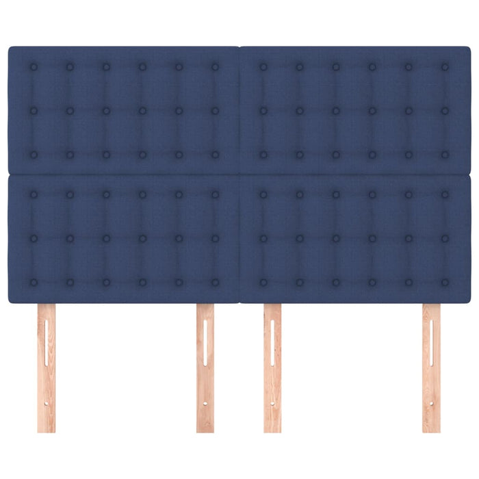 Tăblie de pat albastră 144x5x118/128 cm, material textil WALTI