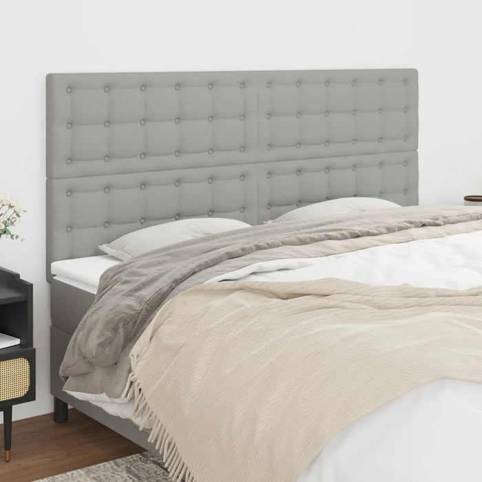 Tăblie de pat gri deschis 160x5x118/128 cm, material textil WALTI