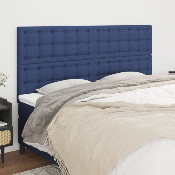 Tăblie de pat albastră 180x5x118/128 cm, material textil WALTI