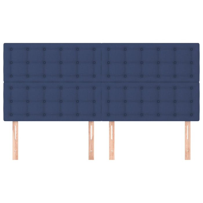Tăblie de pat albastră 200x5x118/128 cm, material textil WALTI