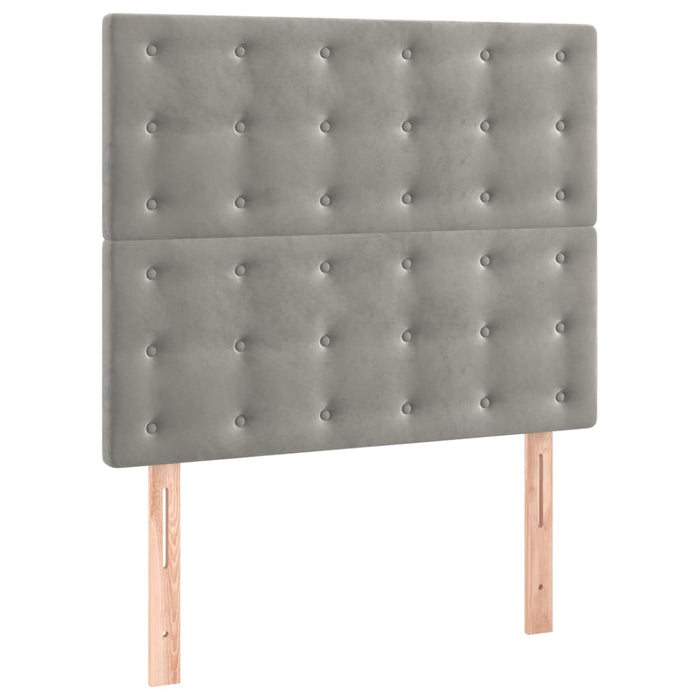 Tăblie de pat gri deschis 80x5x118/128 cm catifea WALTI