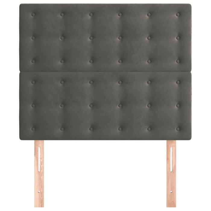 Tăblie de pat gri închis 80x5x118/128 cm catifea WALTI