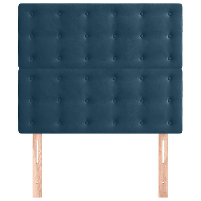 Tăblie de pat albastru închis 80x5x118/128 cm catifea WALTI