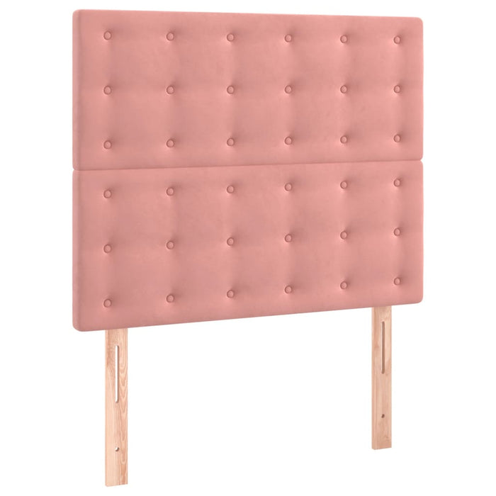 Tăblie de pat roz 80x5x118/128 cm catifea WALTI