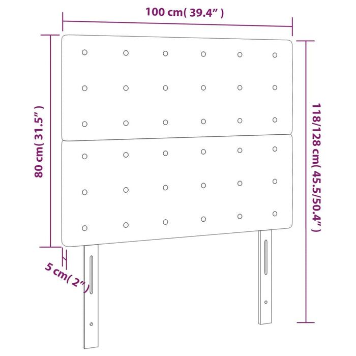 Tăblii de pat, 2 buc, gri deschis, 100x5x78/88 cm, catifea - WALTI WALTI