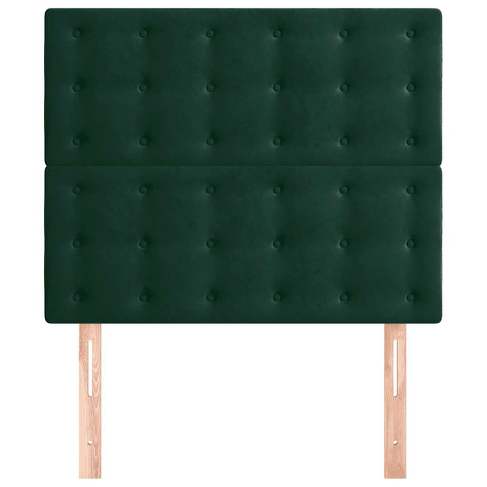 Tăblie de pat verde închis 100x5x118/128 cm catifea WALTI