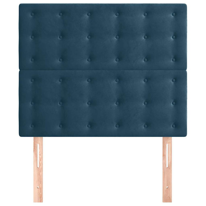 Tăblie de pat albastru închis 100x5x118/128 cm catifea WALTI