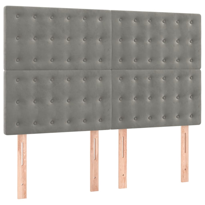 Tăblie de pat gri deschis 144x5x118/128 cm catifea WALTI