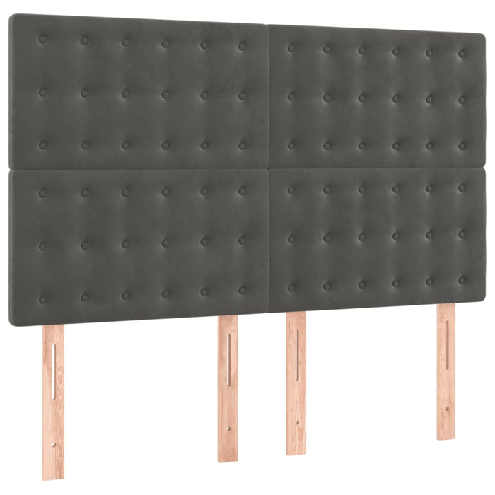 Tăblie de pat gri închis 144x5x118/128 cm catifea WALTI