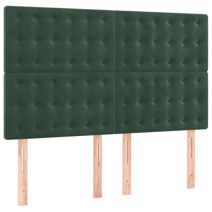 Tăblii de pat, 4 buc, verde închis, 72x5x78/88 cm, catifea - WALTI WALTI