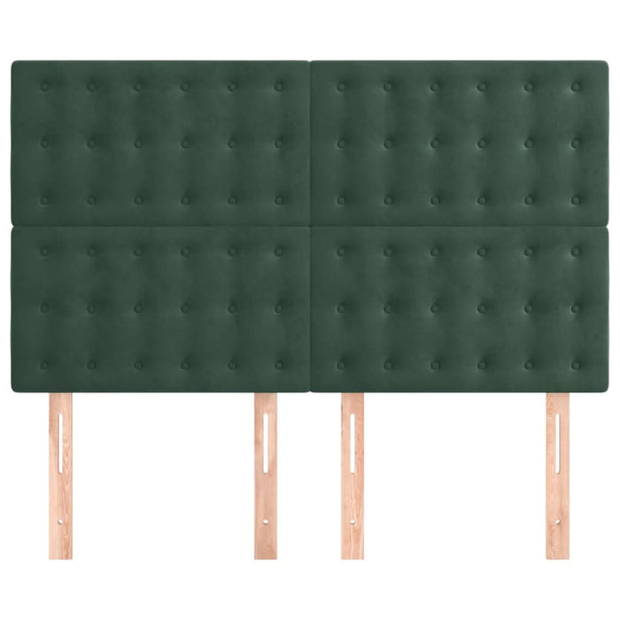 Tăblii de pat, 4 buc, verde închis, 72x5x78/88 cm, catifea - WALTI WALTI