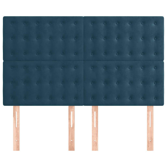 Tăblie de pat albastru închis 144x5x118/128 cm catifea WALTI