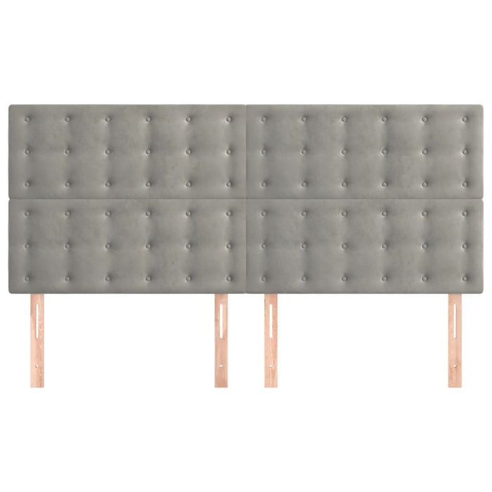 Tăblie de pat gri deschis 160x5x118/128 cm catifea WALTI