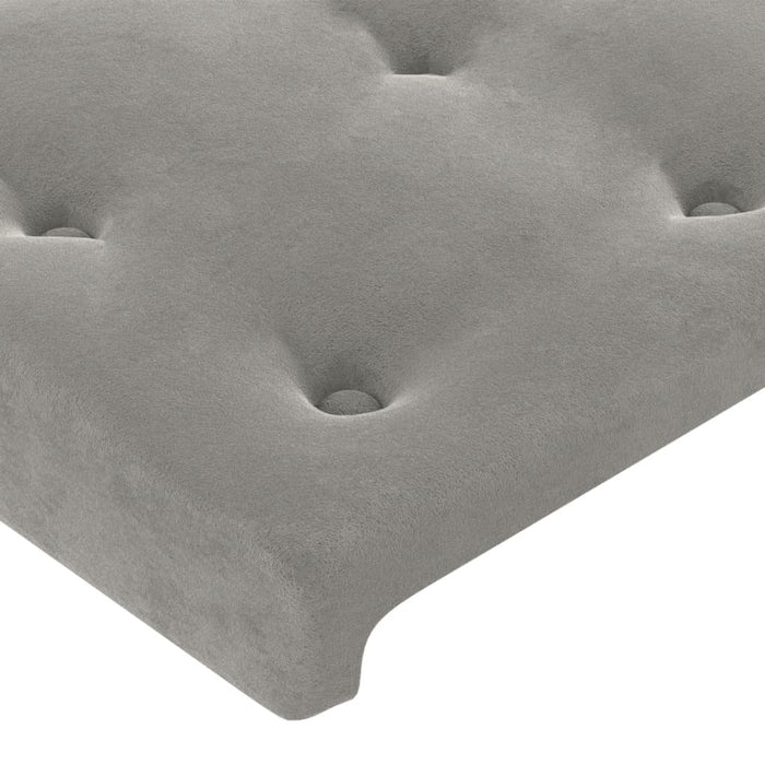 Tăblie de pat gri deschis 160x5x118/128 cm catifea WALTI