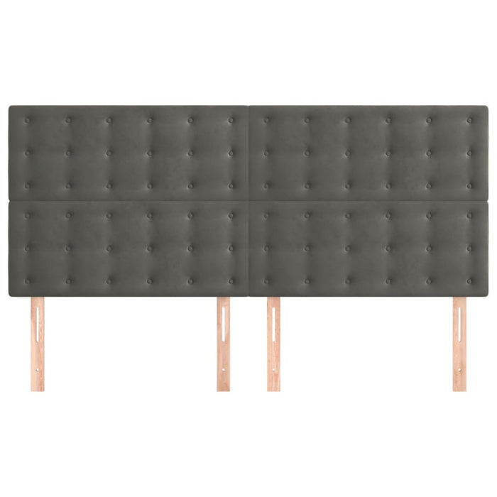 Tăblie de pat gri închis 160x5x118/128 cm catifea WALTI