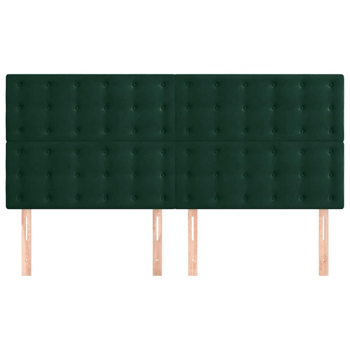 Tăblie de pat verde închis 160x5x118/128 cm catifea WALTI