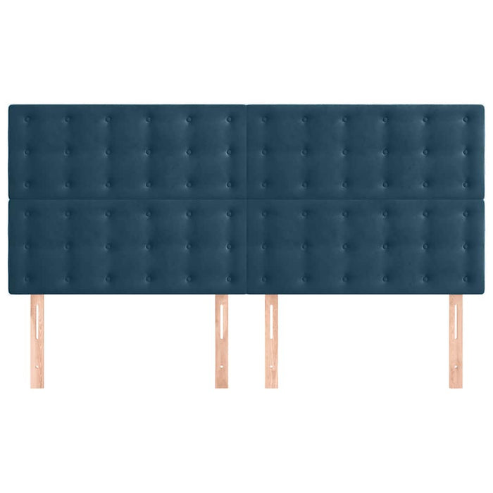 Tăblie de pat albastru închis 160x5x118/128 cm catifea WALTI