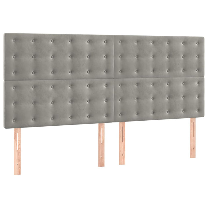 Tăblie de pat gri deschis 180x5x118/128 cm catifea WALTI
