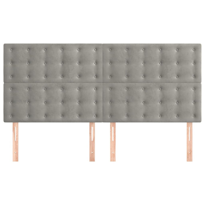 Tăblie de pat gri deschis 180x5x118/128 cm catifea WALTI