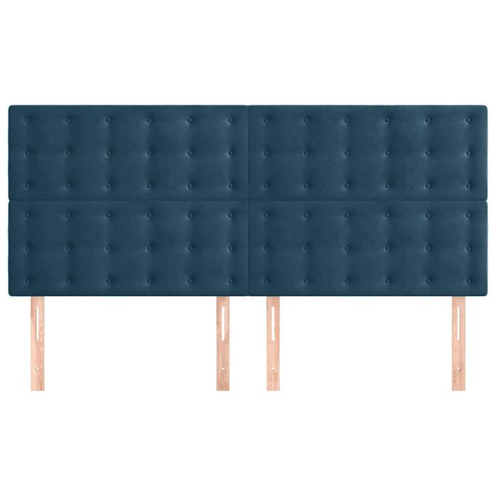 Tăblie de pat albastru închis 180x5x118/128 cm catifea WALTI