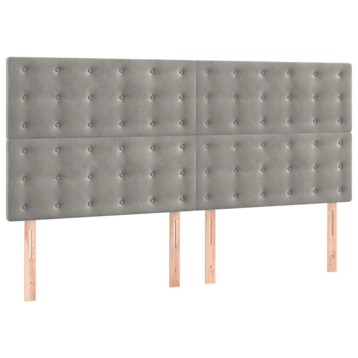Tăblie de pat gri deschis 200x5x118/128 cm catifea WALTI