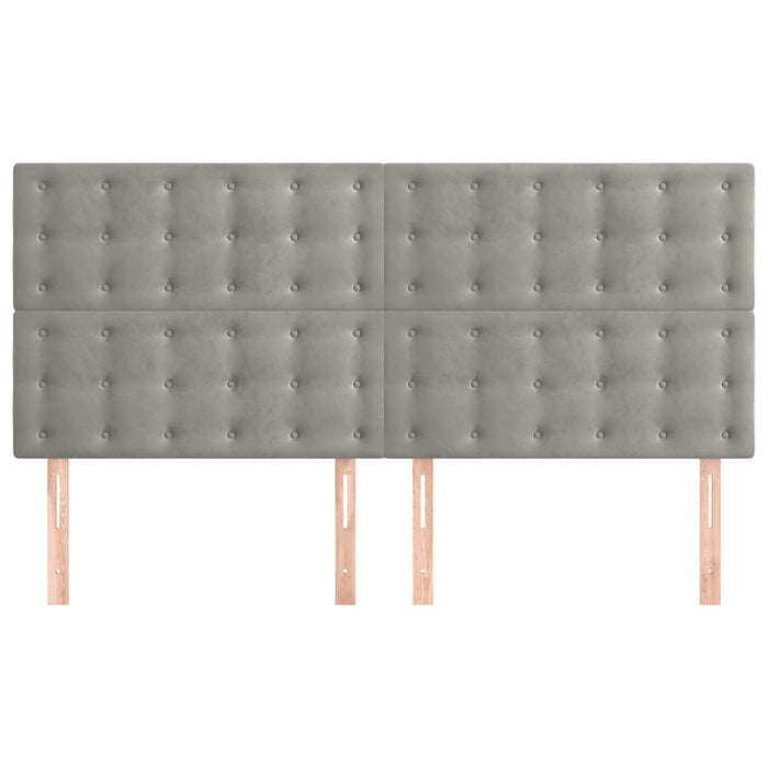 Tăblie de pat gri deschis 200x5x118/128 cm catifea WALTI