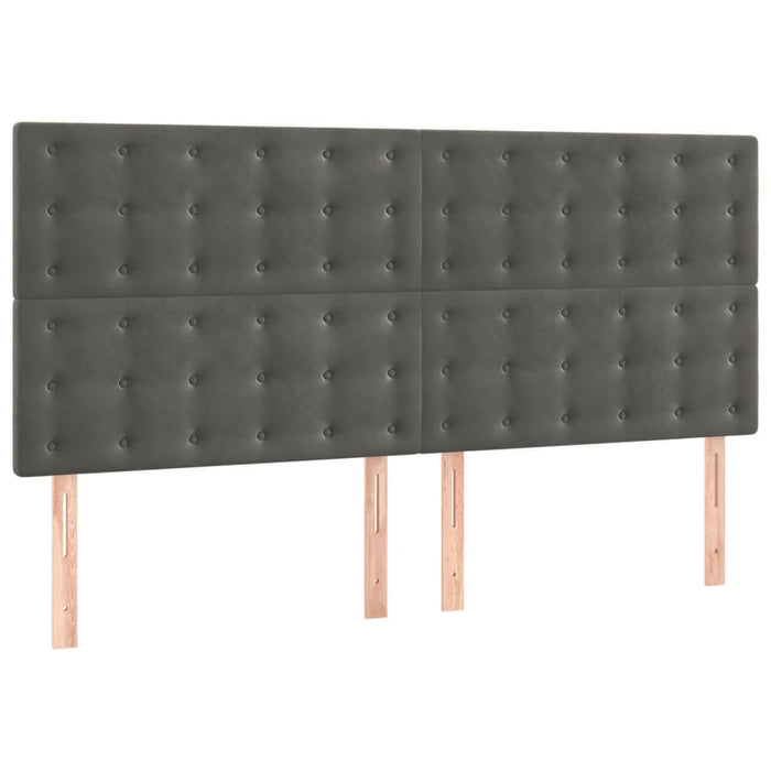Tăblie de pat gri închis 200x5x118/128 cm catifea WALTI