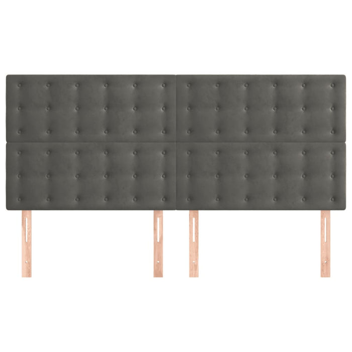 Tăblie de pat gri închis 200x5x118/128 cm catifea WALTI