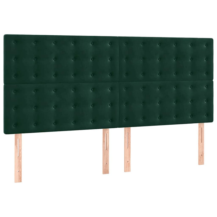 Tăblie de pat verde închis 200x5x118/128 cm catifea WALTI