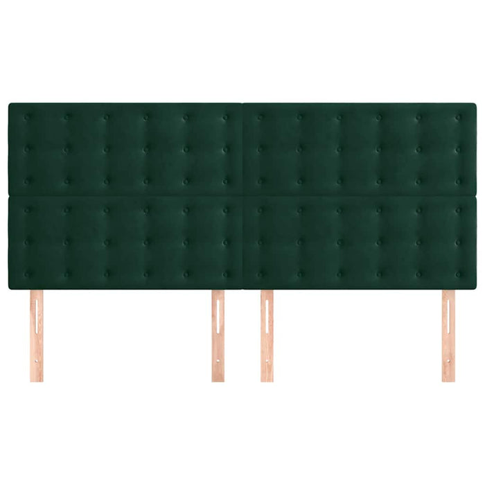 Tăblie de pat verde închis 200x5x118/128 cm catifea WALTI