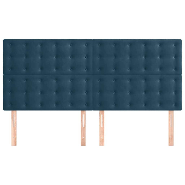 Tăblie de pat albastru închis 200x5x118/128 cm catifea WALTI