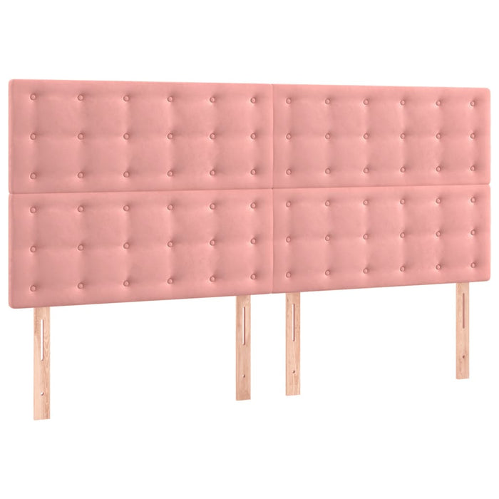 Tăblie de pat roz 200x5x118/128 cm catifea WALTI