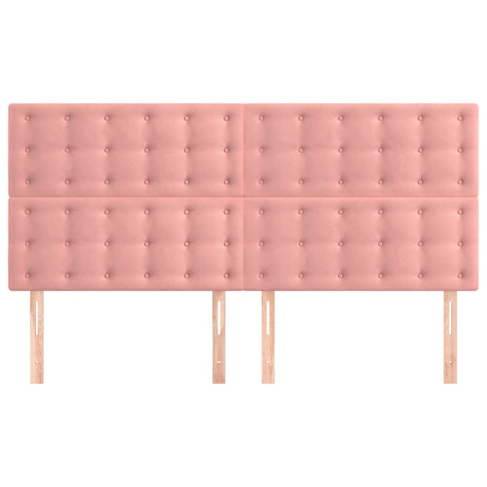 Tăblie de pat roz 200x5x118/128 cm catifea WALTI