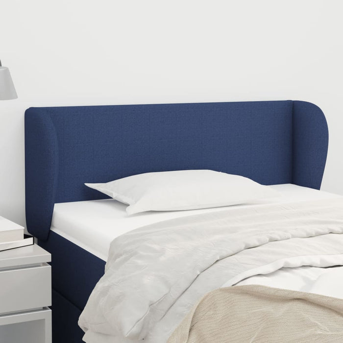 Tăblie de pat cu aripioare, albastru, 83x23x78/88 cm  textil WALTI