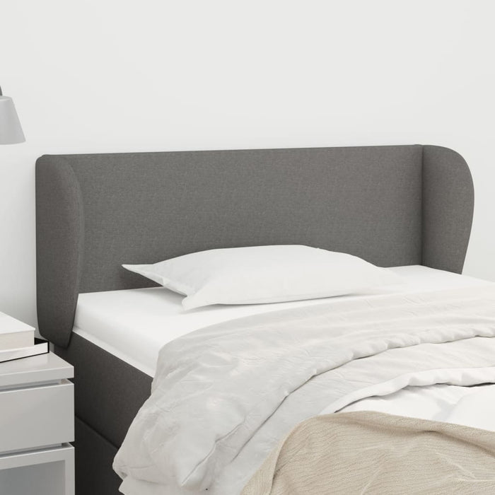 Tăblie de pat cu aripioare gri închis 93x23x78/88 cm textil - WALTI WALTI