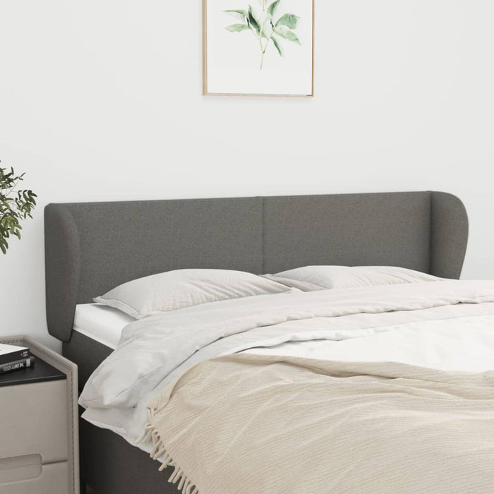 Tăblie de pat cu aripioare gri închis 147x23x78/88 cm textil - WALTI WALTI