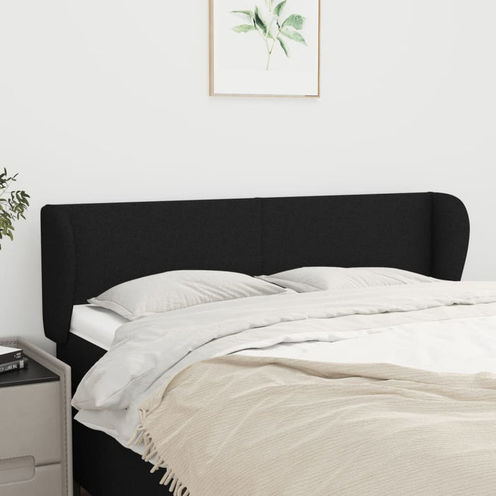 Tăblie de pat cu aripioare negru 147x23x78/88 cm textil - WALTI WALTI